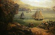 Louis-Philippe Crepin Fight of the Poursuivante against the British ship Hercules painting
